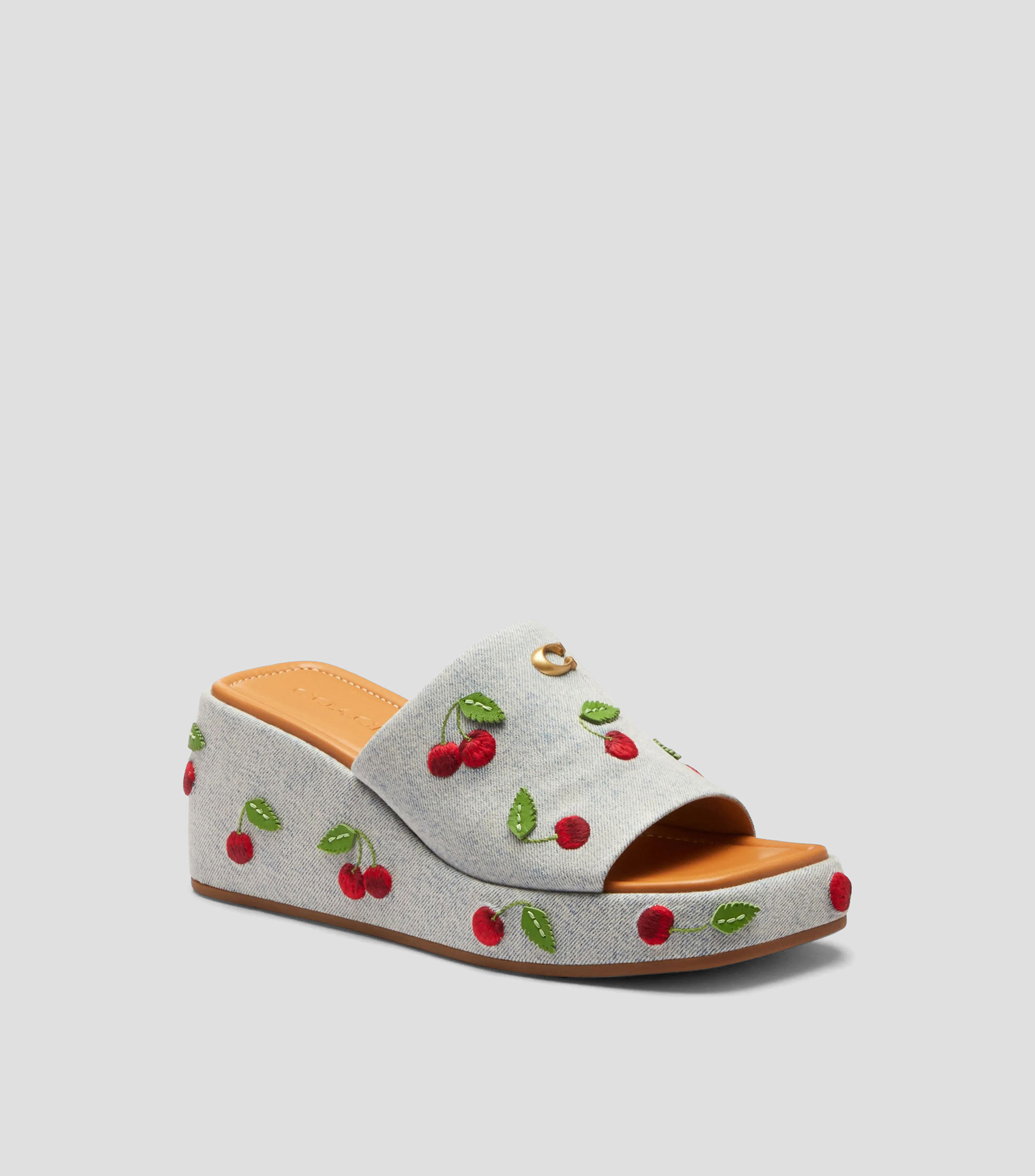 Sandalias con tacón alto de cuña y plataforma Marie Cherry Mujer